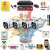 4 Kameralı POE IP Set - Yapay Zeka Özellikli Gece Renkli Gösteren Sesli 6 Warm Ledli 4K FULLHD IP Güvenlik Kamerası Seti 4386WS