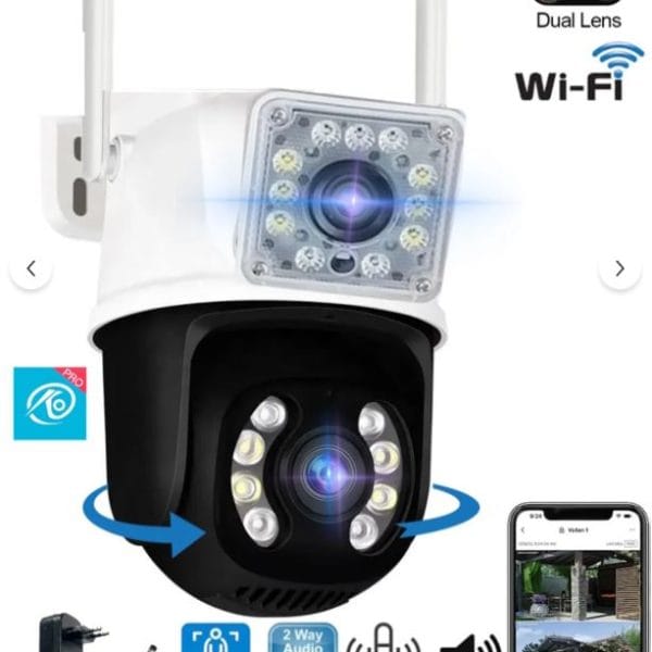 QR Pro 3012 Wi-Fi PTZ İki Kameralı 360° İç ve Dış Mekan Akıllı Kamera 5MP (ADAPTÖR DAHİLDİR.)