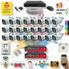 16 Kameralı POE IP Set - Yapay Zeka Özellikli Gece Renkli Gösteren Sesli 6 Warm Ledli 4K FULLHD IP Güvenlik Kamerası Seti 4386WS